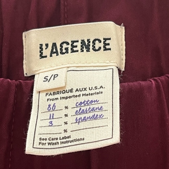L’AGENCE NWOT Pull-on Maroon High-Rise Flared bottom Pants Size S/P - Picture 4 of 6